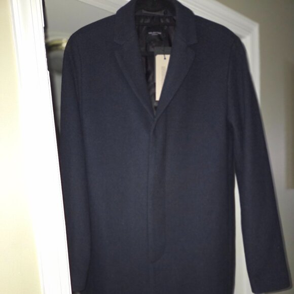 Beautiful Wool Coat Dark Sapphire Color (Navy) - European Medium - Picture 3 of 16